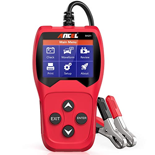 ANCEL BA201 Car 12V 100-2000 CCA Battery Load Tester Automotive Starter Cranking Charging System Digital Analyzer Auto Bad Cell Test Tool - Red