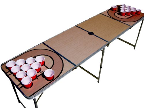 Basketball Court NBA Beer Pong Table with Predrilled Cup Holes