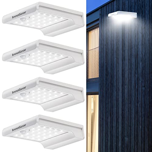 InnoGear Solar Lights Outdoor, 24 LEDs Solar Motion Lights Outdoor Waterproof Solar Powered Wall Sconces Motion Sensor Outdoor Lights Solar Flood Light for Yard Porch Patio, Pack of 4