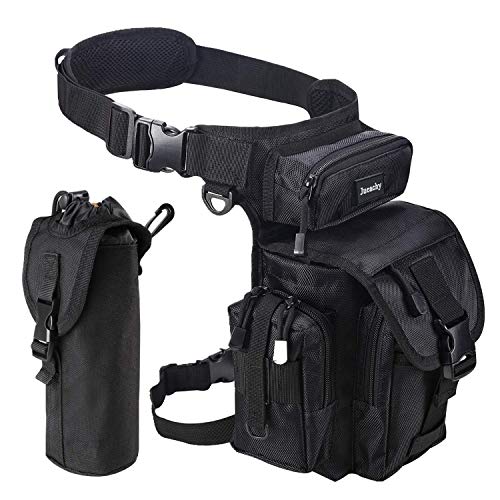Drop Leg Bag for Men Tactical Metal Detecting Thigh Pack with Water Bottle Pouch