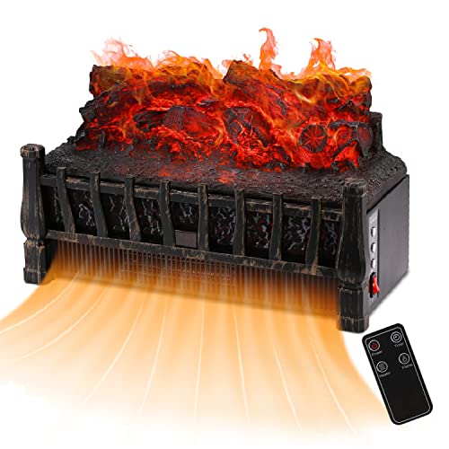 DOIT Electric Fireplace, Electric Fireplace Logs with Realistic Ember Bed and Remote Controller, 1500W Indoor Wall Heater for Bedroom and Living Room