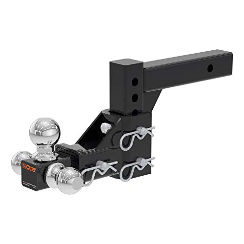 CURT 45799 Adjustable Trailer Hitch Ball Mount, Fits 2-Inch Receiver, 5-3/4-Inch Drop, 1-7/8, 2, 2-5/16-Inch Balls, 10,000 lbs