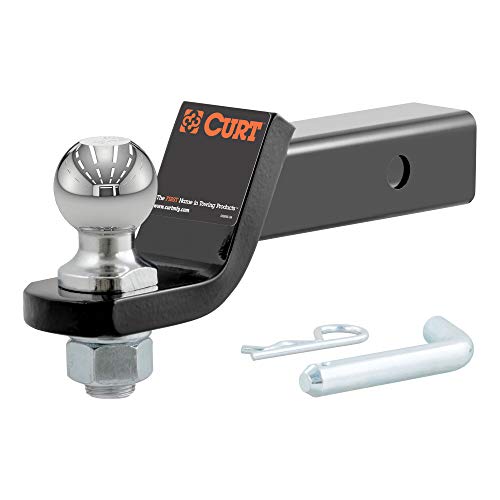 CURT 45036 Trailer Hitch Mount with 2-Inch Ball & Pin, Fits 2-in Receiver, 7,500 lbs, 2' Drop