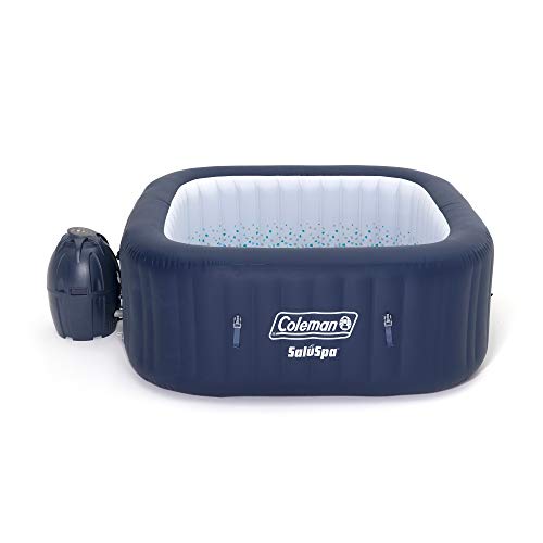 Coleman 90454 SaluSpa Hawaii 71' x 26' 4-Person Outdoor Portable Inflatable Square Hot Tub Spa with Air Jets, Cover, and 2 Filter Cartridges, Blue