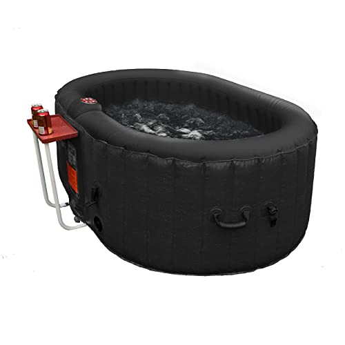 Aleko 145 Gallon Water Capacity PureSpa 2 Person Square Inflatable High Powered Bubble Jetted Hot Tub with Fitted Cover, Black