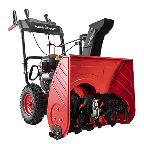 PowerSmart Snow Blower Gas Powered - 24-Inch 212cc 2-Stage Gas Snow Blower with Corded Electric Start