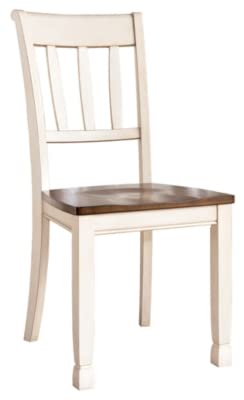 Signature Design by Ashley Whitesburg Cottage Rake Back Dining Chair, 2 Count, Brown & White
