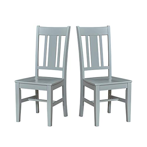 Amazon Brand – Ravenna Home Classic-Style Solid Pine Dining Chair, 40'H, Gray Finish, Set of 2