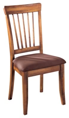 Signature Design by Ashley Berringer Rustic Dining Chair with Cushions, 2 Count, Brown
