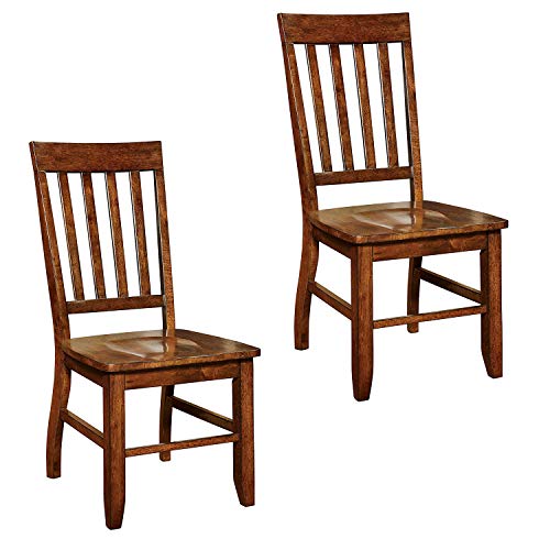 Furniture of America Castile Transitional Dining Chair, Dark Oak, Set of 2