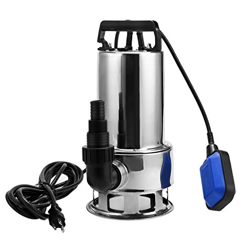 Homdox 1.5 HP Stainless Steel Submersible Sump Pump Dirty Clean Water Pump w/ 15ft Cable and Float Switch (1.5HP)