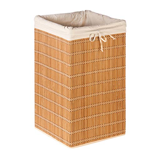 Honey-Can-Do Bamboo Wicker Laundry Hamper with Removable Canvas Bag HMP-01620 Natural