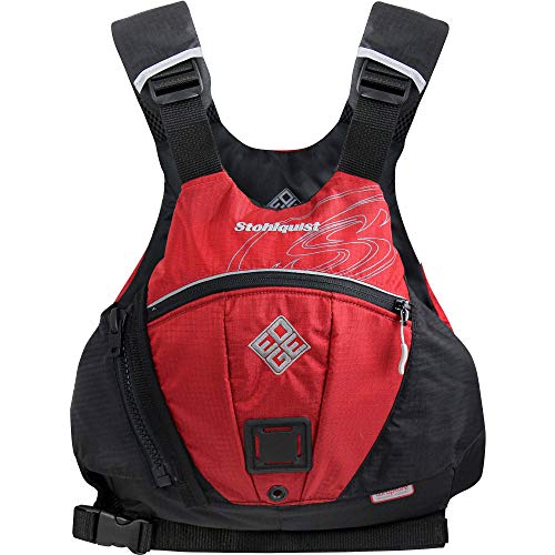 Stohlquist Edge Adult PFD Life Jacket - Red, Small/Medium - Easy to Adjust Whitewater PFD, High Mobility Ultra Soft Buoyancy PVC Foam, Low Profile Graded Sizing for All Paddlers,QF1630601SMMD