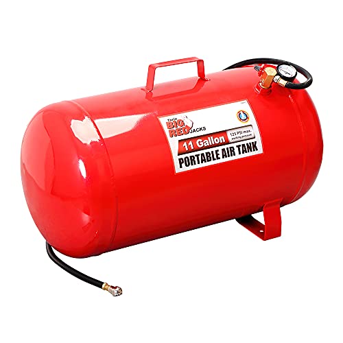 BIG RED T88011 Torin Portable Horizontal Air Tank with 50' Hose, 11 Gallon Capacity, Red