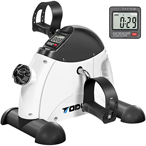 TODO Mini Exercise Bike Pedal Exerciser Foot Peddler Portable Therapy Bicycle with Digital Monitor