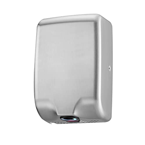 ASIALEO Thin Automatic Electric Commercial Hand Dryer High Speed Instant Heat & Dry for Bathrooms or Restrooms Stainless Steel 304 Cover Easy Installation