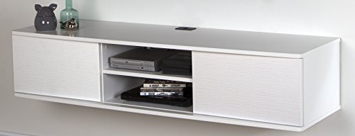 South Shore Floating Wall Mounted Media Console, Pure White, 56',