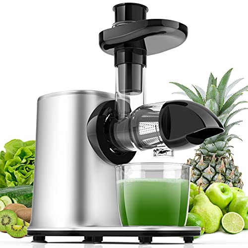 Masticating Juicer, Cold Press Juicer, Slow Juicer, Slow Masticating Juicer for Wheatgrass and Celery with Cup and Cleaning Brush