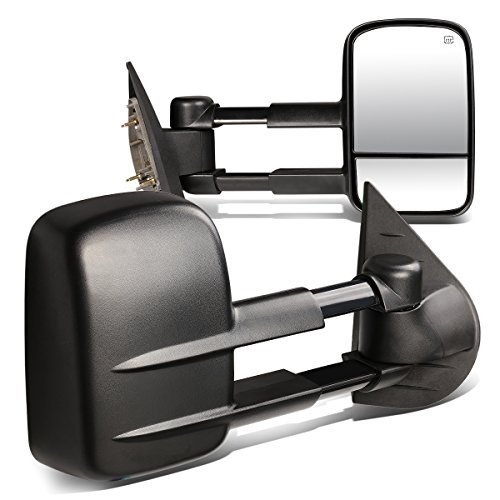 Powered Heated Rear View Side Towing Mirrors Compatible with Chevy Silverado GMC Sierra 1500 2500 3500 Yukon Tahoe 07-14, Driver and Passenger Side, Black