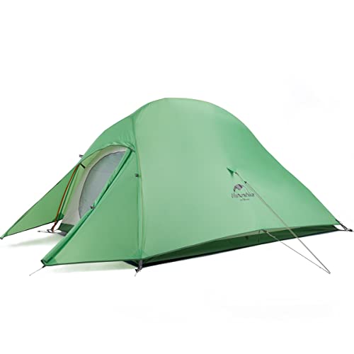 Naturehike Cloud-Up 2 Person Lightweight Backpacking Tent with Footprint - 3 Season Free Standing Dome Camping Hiking Waterproof Backpack Tents(210T Green)