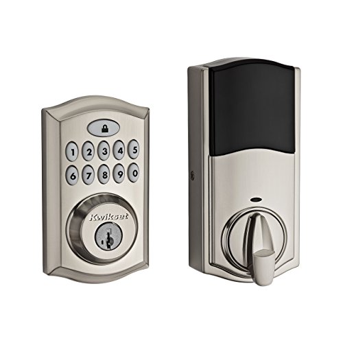 Kwikset 99130-002 SmartCode 913 Non-Connected Keyless Entry Electronic Keypad Deadbolt Door Lock Featuring SmartKey Security, Satin Nickel