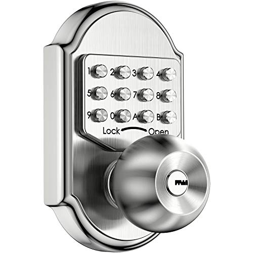 Bravex Keyless Entry Keypad Deadbolt Door Lock 304 Stainless Steel 100% Mechanical - No Risk of Low Power