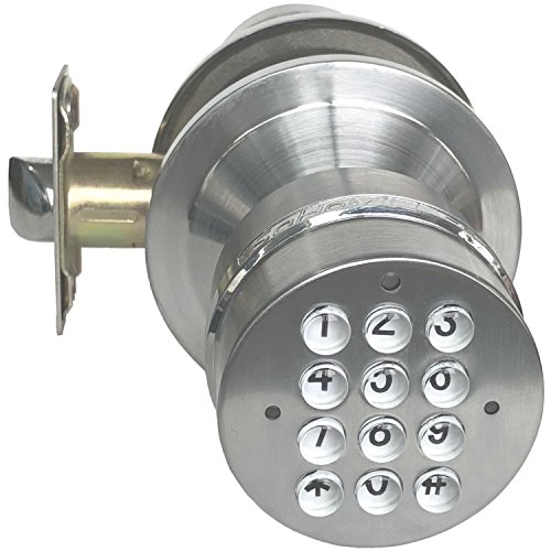 SoHoMiLL Electronic Door Knob (Spring Latch Lock; Not Deadbolt; Not Phone Connected), Single Front keypad YL 99, Satin Nickel