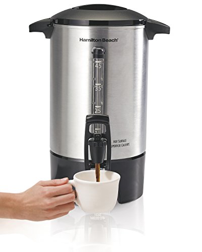 Hamilton Beach 45 Cup Coffee Urn and Hot Beverage Dispenser, Silver (40519)