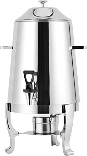 CHEFQ Deluxe Stainless Steel 3 Gallon Hot Beverage Dispenser Chafer Urn with Chrome Accents - 48 cup
