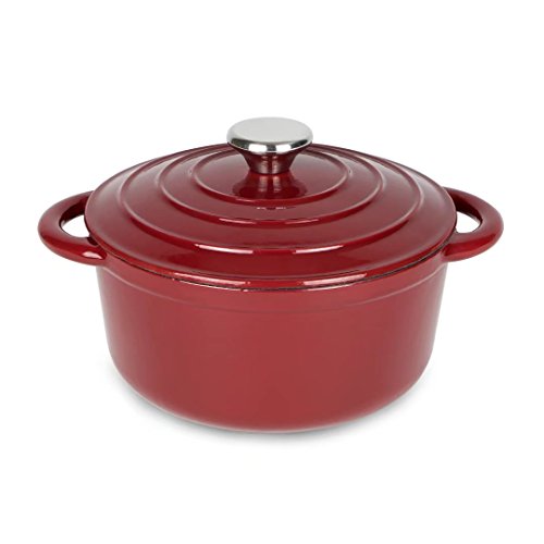 AIDEA Dutch Oven Enameled Cast Iron Round, Bread Baking Pot with Lid & 3-Quart Natural Non-Stick Slow Cook Self
