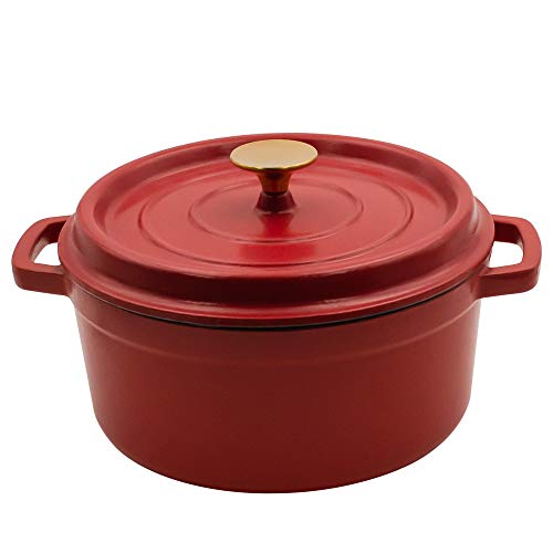 AIDEA Enameled Cast Iron Matte Dutch Oven Pot with Lid-5 Quart All-round for Preparing Low and Slow Cooking Meals