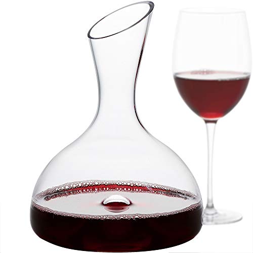 GoodGlassware Wine Decanter – Personal Red Wine Carafe with Wide Base and Aerating Punt - Crystal Clear Clarity (44 oz Capacity)