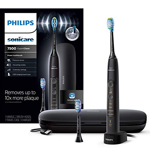 Philips Sonicare ExpertClean 7500, Rechargeable Electric Power Toothbrush, Black, HX9690/05