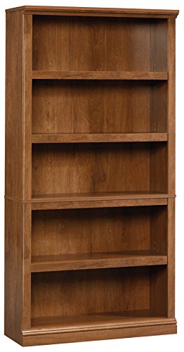 Sauder 5-Shelf Split Bookcase, Oiled Oak finish