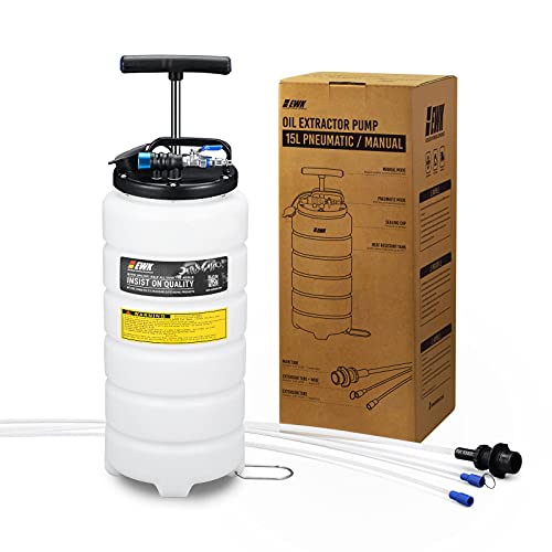 EWK Patented 15L Pneumatic/Manual Oil Extractor Pump for Automobile Fluids Vacuum Evacuation