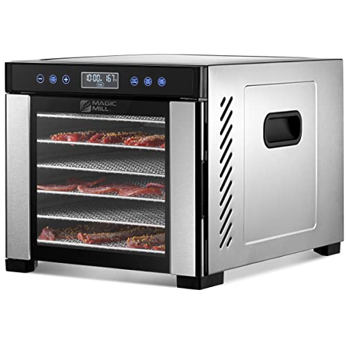 Magic Mill Food Dehydrator Machine | 7 Stainless Steel Trays | Dryer for Jerky, Dog Treats, Herb, Meat, Beef, Fruit | Keep Warm Function, Digital Timer and Temperature Control, Equipped Safety Over-Heat Protection, ETL Approved - (MFD-7070, 7 Stainless Steel Trays)
