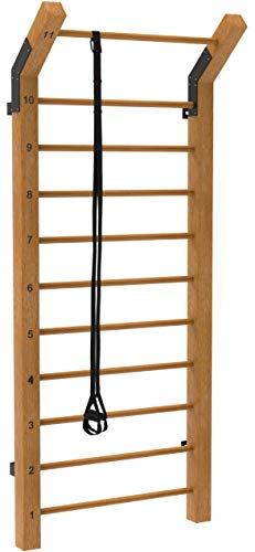 Limitless XVP Fitness Swedish Ladder Wood Stall Bar – Physical Therapy & Gymnastics Ladder w/ 11 Strategic Rods - Ideal for Back Pain Scoliosis Exercise Equipment & Range of Motion