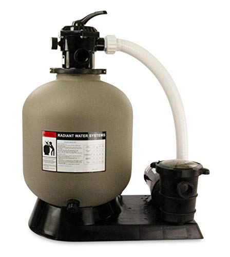 Rx Clear Radiant Complete Sand Filter System | for Above Ground Swimming Pool | Extreme Force 1 HP Pump | 19 Inch Tank | 175 Lb Sand Capacity | Up to 21,000 Gallons