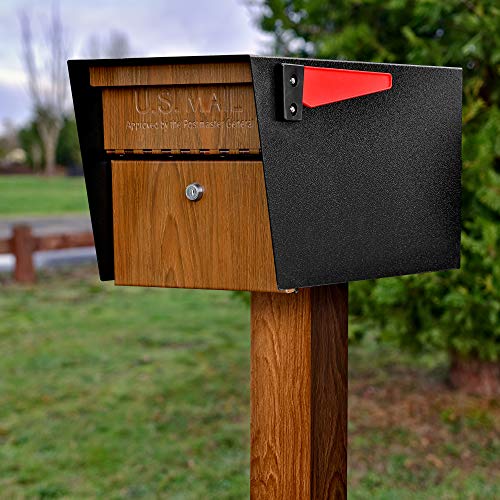 Mail Boss Curbside, Wood Grain 7510 Mail Manager Locking Security Mailbox