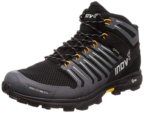 Inov-8 Mens Roclite G 345 GTX - Mid Waterproof Hiking Boots - Lightweight - Numeric 9.5 Black/Yellow