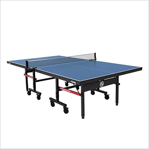 STIGA Advantage Competition-Ready Indoor Table Tennis Tables 95% Preassembled Out of the Box with Easy Attach and Remove Net - Multiple Styles Available, Blue