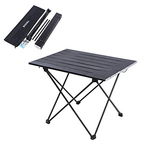 YAHILL Aluminum Folding Collapsible Camping Table Roll up 3 Size with Carrying Bag for Indoor and Outdoor Picnic, BBQ, Beach, Hiking, Travel, Fishing