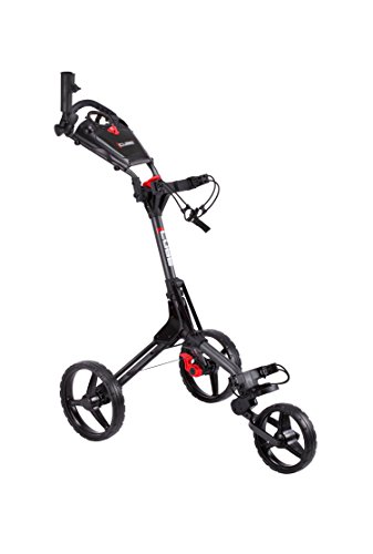 Cube CART 3 Wheel Push Pull Golf CART - Two Step Open/Close - Smallest Folding Lightweight Golf CART in The World - Choose Color! (Charcoal/Black)