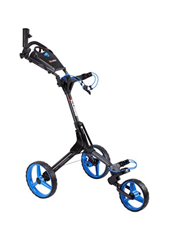 Cube CART 3 Wheel Push Pull Golf CART - Two Step Open/Close - Smallest Folding Lightweight Golf CART in The World - Choose Color! (Charcoal/Blue)