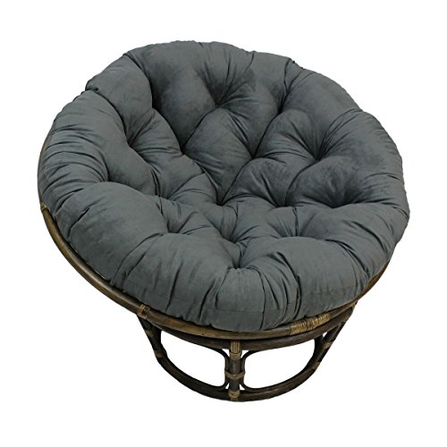 American Rattan Papasan Chair with Gray 100% Polyester Cushion - Adult Size