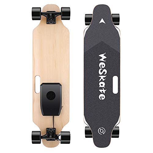 WeSkate 35' Electric Skateboard Longboard with Remote Controller, 3 Speed Adjustment, 12 MPH Top Speed, 350W Single Motor, 10 Miles Range, Load up to 220Lbs, 8 Layers Maple