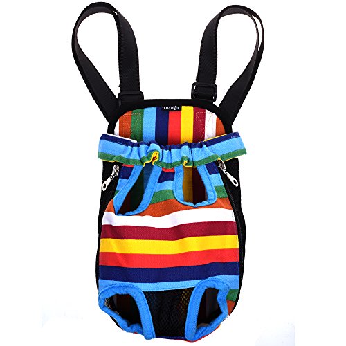 Cosmos Small Size Colorful Strip Pattern Pet Dog Legs Out Front Carrier Bag