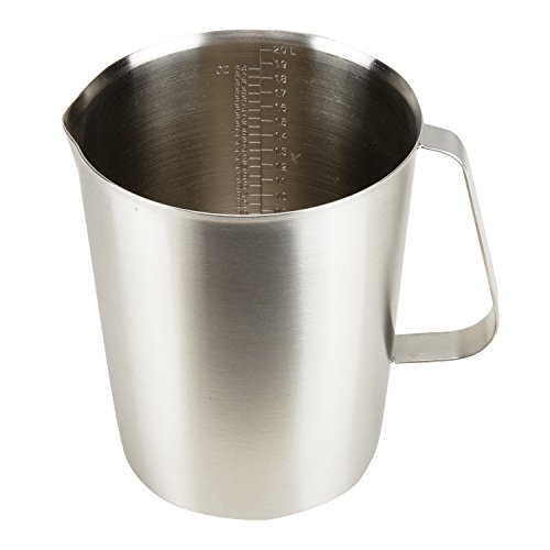 Stainless Steel Measuring Cup Pitcher with Marking with Handle for Milk Froth Latte Art (64OZ/2 Liter)