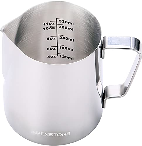 Apexstone 12 oz Espresso Steaming Pitcher,Espresso Milk Frothing Pitcher 12 oz,Coffee Milk Frothing Cup,Coffee Steaming Pitcher 12 oz/350 ml