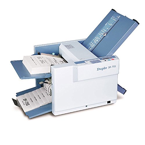 Duplo DF-755 Manual Paper Folder, Folds up to 120 sheets per minute, 500-sheet feed capacity, 4-digit LCD counter keeps accurate count of folded documents, Two knobs to make fine-tune adjustments for fold set up